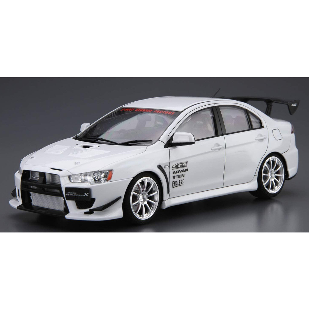 Aoshima: 1/24 C-West CZ4A Lancer Evolution X '07 (Mitsubishi) Scale Model Kit #19 (ONLINE ORDER ONLY)