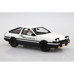 Aoshima: 1/24 Initial D - Takumi Fujiwara AE86 Trueno (Project D Ver.) with Driver Scale Model Kit #14 (ONLINE ORDER ONLY)