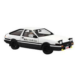 Aoshima: 1/24 Initial D - Takumi Fujiwara AE86 Trueno (Project D Ver.) with Driver Scale Model Kit #14 (ONLINE ORDER ONLY)