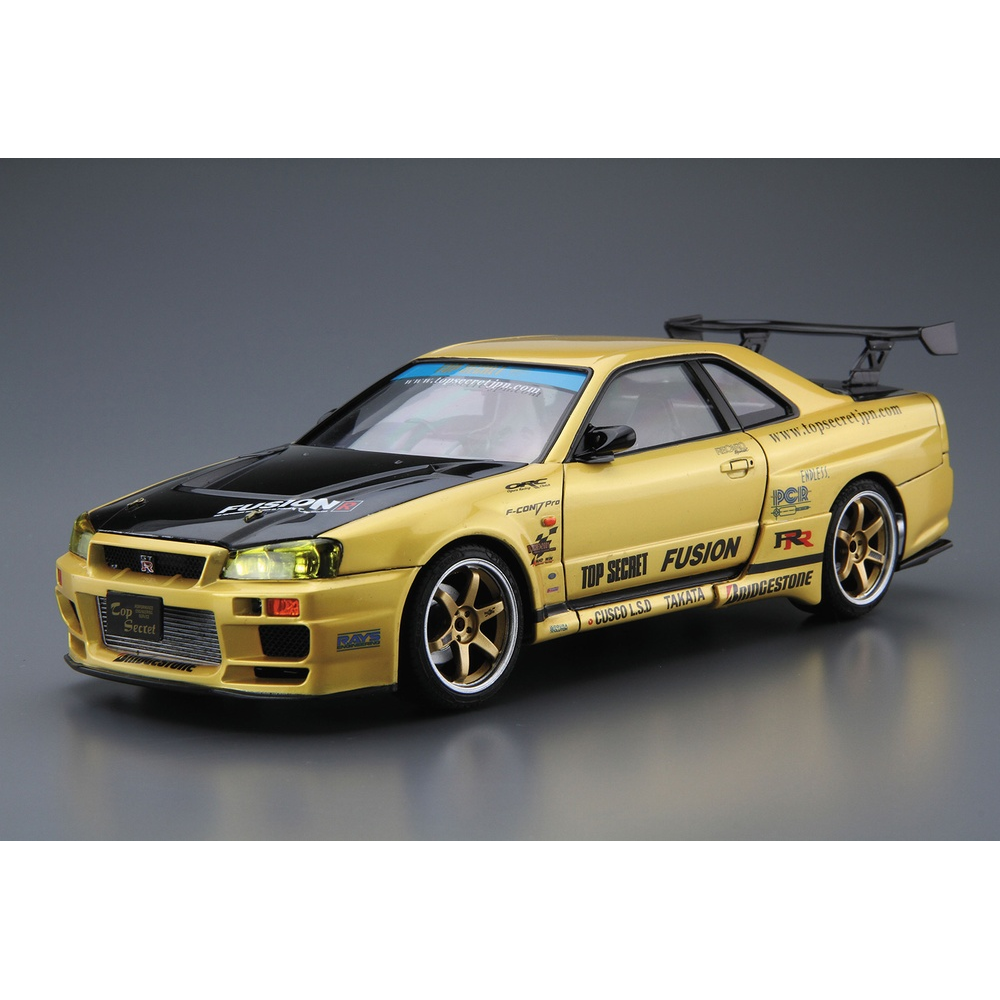 Aoshima: 1/24 Top Secret BNR34 SKYLINE GT-R '02 (Nissan) Scale Model Kit #15 (ONLINE ORDER ONLY)