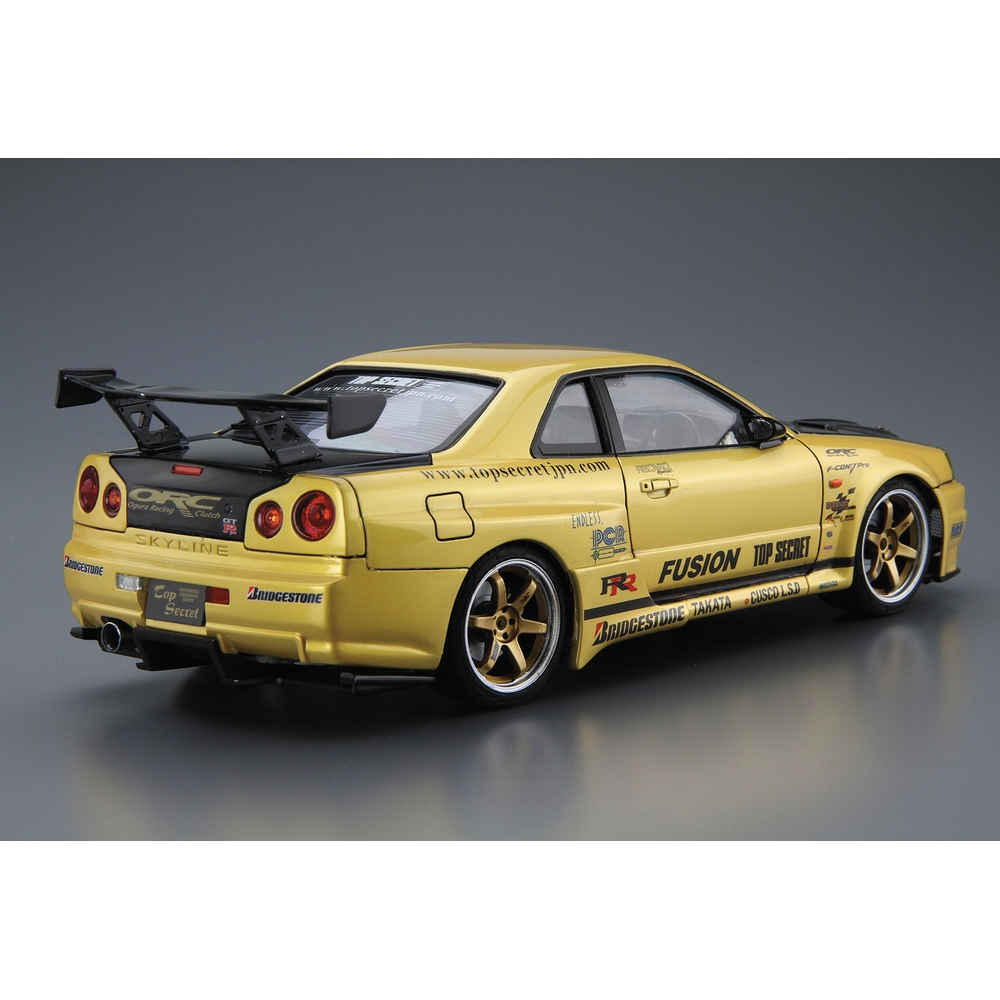 Aoshima: 1/24 Top Secret BNR34 SKYLINE GT-R '02 (Nissan) Scale Model Kit #15 (ONLINE ORDER ONLY)