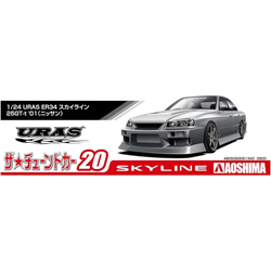Aoshima: 1/24 URAS ER34 SKYLINE 25GT-T '01 (NISSAN) Scale Model Kit #20 (ONLINE ORDER ONLY)