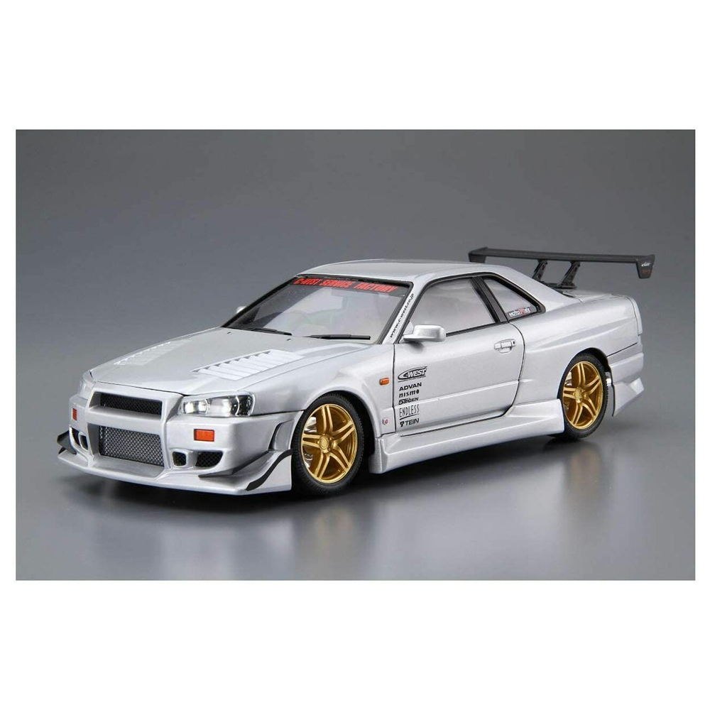 Aoshima: Nissan (2002) C-West BNR34 Skyline GT-R 1/24 Scale Model Kit #50 (ONLINE ORDER ONLY)