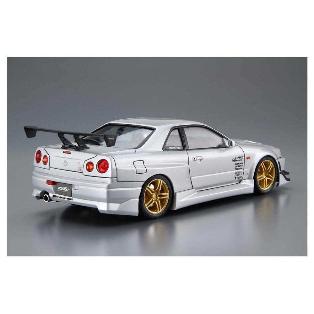 Aoshima: Nissan (2002) C-West BNR34 Skyline GT-R 1/24 Scale Model Kit #50 (ONLINE ORDER ONLY)