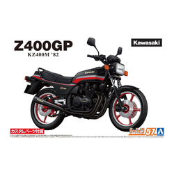 Aoshima: 1/12 Kawasaki KZ400M Z400GP '82 with Custom Parts Scale Model Kit #57 (ONLINE ORDER ONLY)