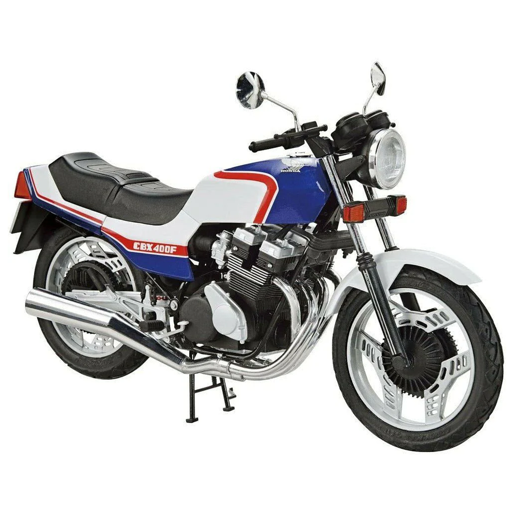 Aoshima: 1/12 Honda NC07 CBX400F Pearl Candy Blue/Pearl Shell White '81 Scale Model Kit #32 (ONLINE ORDER ONLY)
