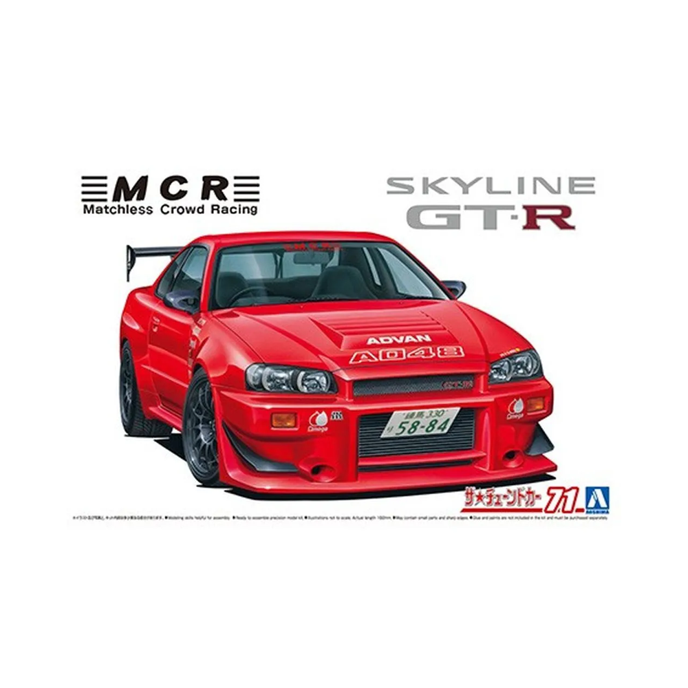 Aoshima: 1/24 Nissan MCR Skyline BNR34 GT-R '02 Scale Model Kit #71 (ONLINE ORDER ONLY)