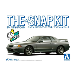 Aoshima: 1/32 The Snap Kit Nissan R32 Skyline GT-R (Gun-Gray Metallic) Scale Model Kit #14-A (ONLINE ORDER ONLY)