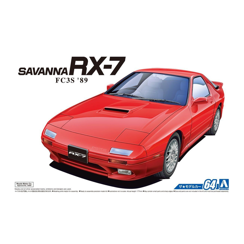 Aoshima: 1/24 Mazda FC3S Savanna RX-7 '89 Scale Model Kit #64 (ONLINE ORDER ONLY)