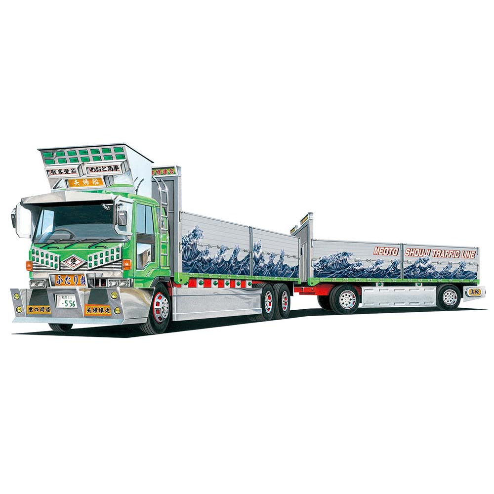 Aoshima: 1/64 Decoration Truck Mini Deco Next Fellow Traveler Truck and Trailer Scale Model Kit #10 (ONLINE ORDER ONLY)