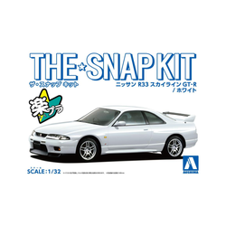 Aoshima: 1/32 The Snap Kit Nissan R33 Skyline GT-R (White) Scale Model Kit #15-C (ONLINE ORDER ONLY)