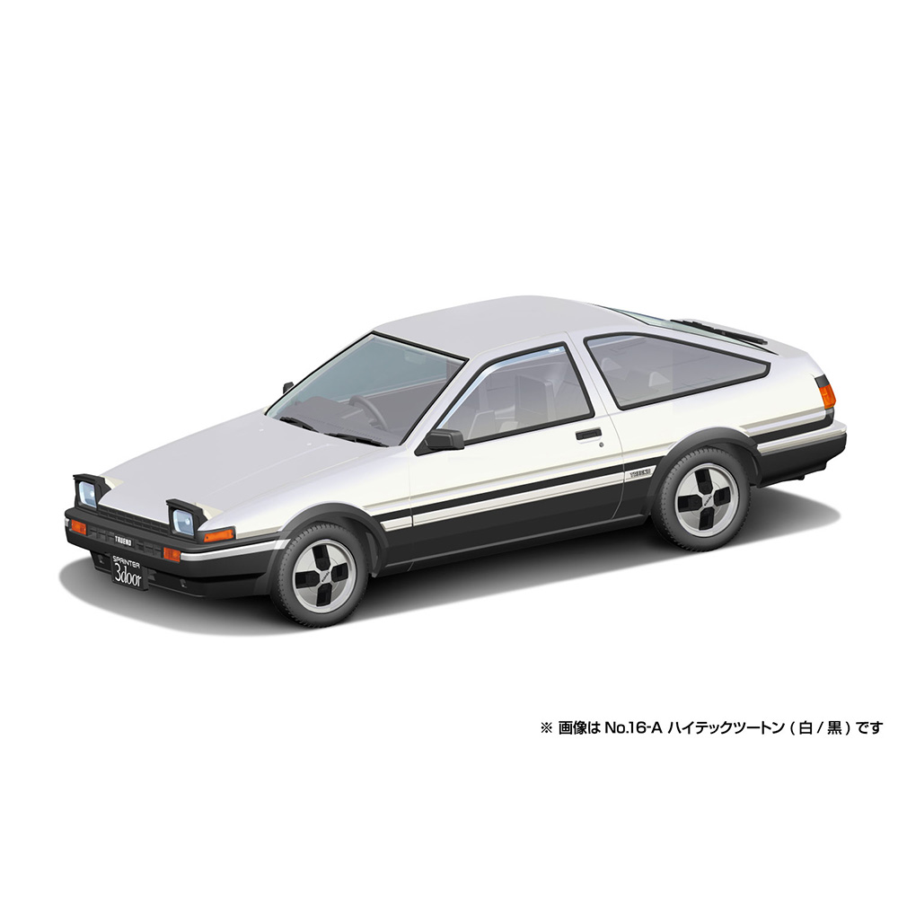 Aoshima: 1/32 The Snap Kit Toyota Sprinter Trueno (High-Tech Two Tone) 1/32 Scale Model Kit #16-A (ONLINE ORDER ONLY)
