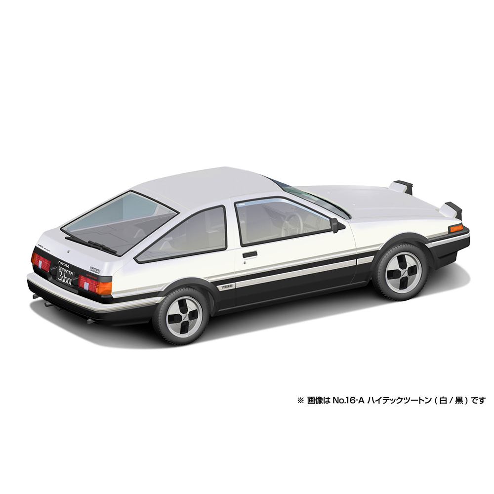 Aoshima: 1/32 The Snap Kit Toyota Sprinter Trueno (High-Tech Two Tone) 1/32 Scale Model Kit #16-A (ONLINE ORDER ONLY)