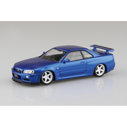 Aoshima: 1/32 The Snap Kit Nissan R34 Skyline GT-R Custom Wheel (Bayside Blue) Scale Model Kit #11-SP2 (ONLINE ORDER ONLY)
