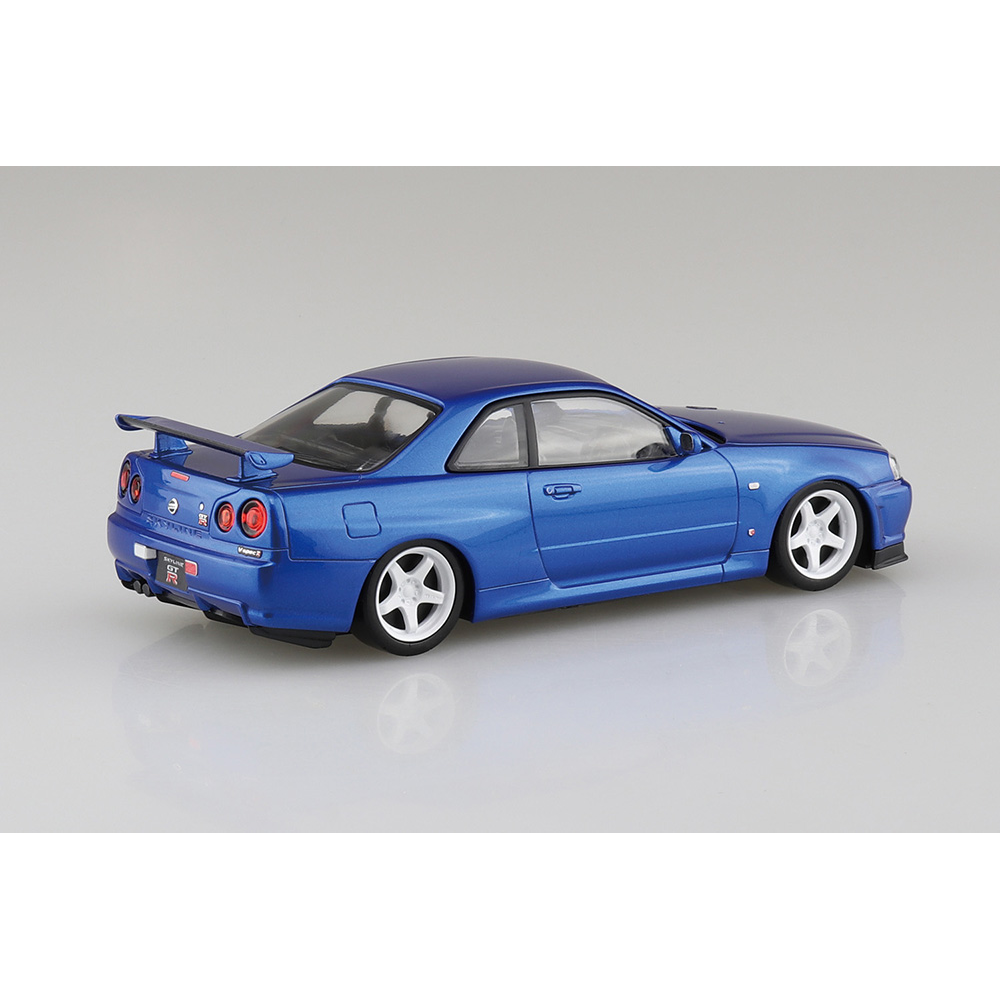 Aoshima: 1/32 The Snap Kit Nissan R34 Skyline GT-R Custom Wheel (Bayside Blue) Scale Model Kit #11-SP2 (ONLINE ORDER ONLY)
