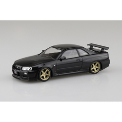 Aoshima: 1/32 The Snap Kit Nissan R34 Skyline GT-R Custom Wheel (Black Pearl) Scale Model Kit #11-SP2 (ONLINE ORDER ONLY)