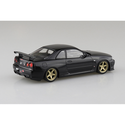 Aoshima: 1/32 The Snap Kit Nissan R34 Skyline GT-R Custom Wheel (Black Pearl) Scale Model Kit #11-SP2 (ONLINE ORDER ONLY)