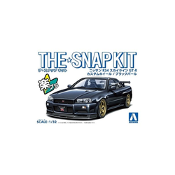 Aoshima: 1/32 The Snap Kit Nissan R34 Skyline GT-R Custom Wheel (Black Pearl) Scale Model Kit #11-SP2 (ONLINE ORDER ONLY)