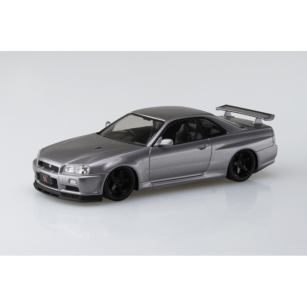 Aoshima: 1/32 The Snap Kit Nissan R34 Skyline GT-R Custom Wheel (Athlete Silver) Scale Model Kit #11-SP4 (ONLINE ORDER ONLY)