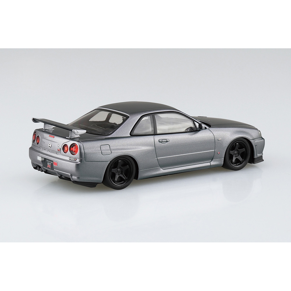 Aoshima: 1/32 The Snap Kit Nissan R34 Skyline GT-R Custom Wheel (Athlete Silver) Scale Model Kit #11-SP4 (ONLINE ORDER ONLY)