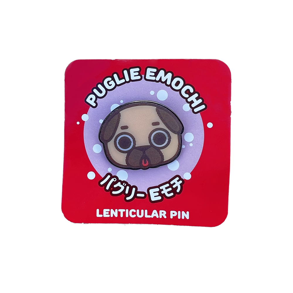 Good Smile Company: Puglie - Pug Emochi Lenticular Winking Enamel Pin (ONLINE ORDER ONLY)