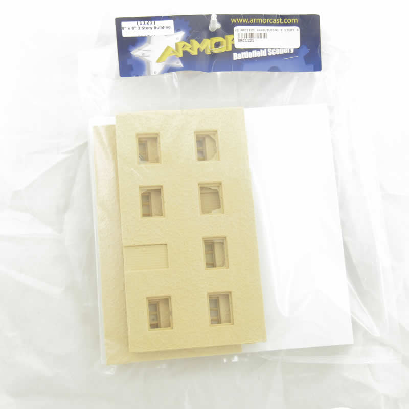 ARC1121 Building 2 Story Module8in x 8in 28mm by Armour Cast Battlefield Terrain (ONLINE ORDER ONLY)