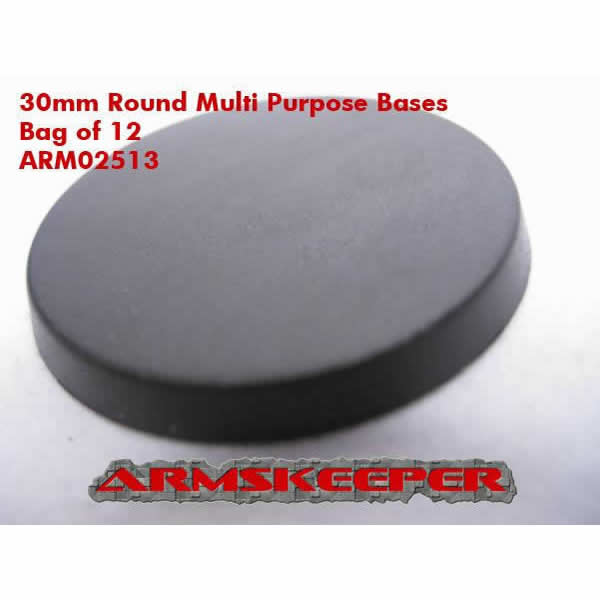 ARM02513 Round Multi Purpose 30mm Miniature Bases Pack of 12 ArmsKeeper (ONLINE ORDER ONLY)