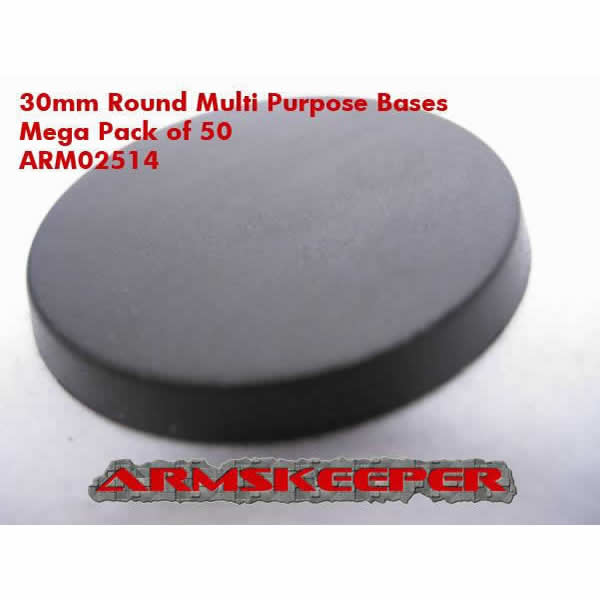 ARM02514 Round Multi Purpose 30mm Miniature Bases Mega Pack of 50 (ONLINE ORDER ONLY)