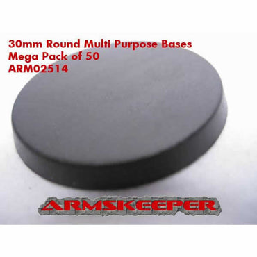 ARM02514 Round Multi Purpose 30mm Miniature Bases Mega Pack of 50 (ONLINE ORDER ONLY)