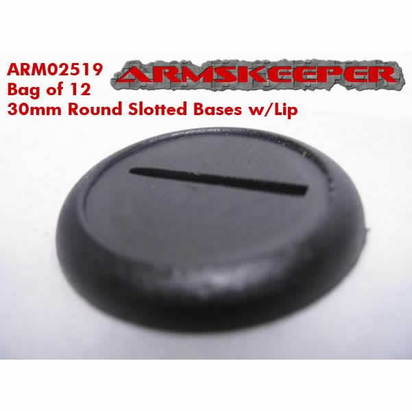 ARM02519 Round Slotted 30mm Miniature Bases with Lip Pack of 12 (ONLINE ORDER ONLY)