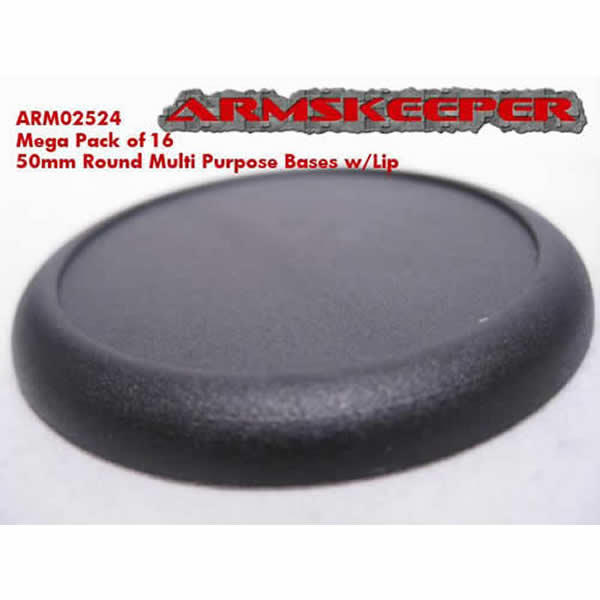 ARM02524 Round Slotted 50mm Miniature Bases with Lip Pack of 16 (ONLINE ORDER ONLY)