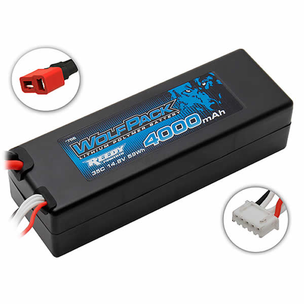 ASCL756BAT WolfPack LiPo 4000mAh 35C 14.8V Battery With Deans Connector Team Associated (ONLINE ORDER ONLY)
