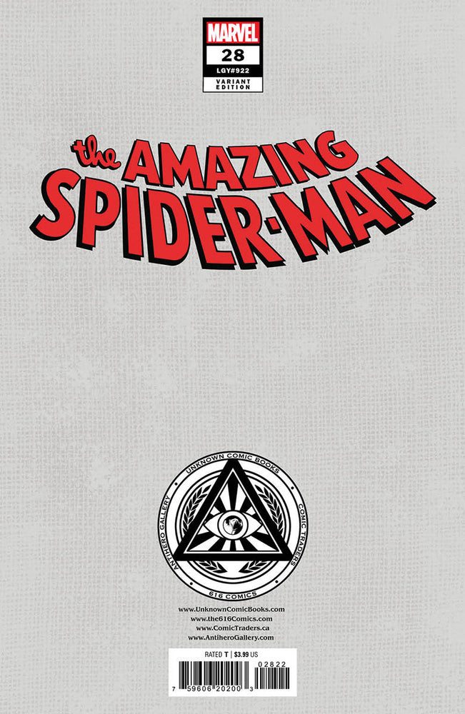 AMAZING SPIDER-MAN #28 UNKNOWN COMICS LUCAS WERNECK EXCLUSIVE VIRGIN VAR (06/28/2023) (Online Only)