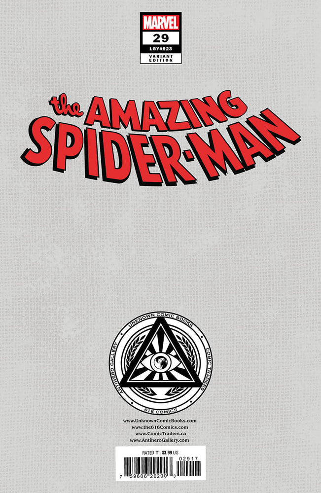 [Signed by Nathan Szerdy] [FOIL]  AMAZING SPIDER-MAN #29 UNKNOWN COMICS NATHAN SZERDY EXCLUSIVE VIRGIN VAR [IN STOCK] (ONLINE ORDER ONLY)