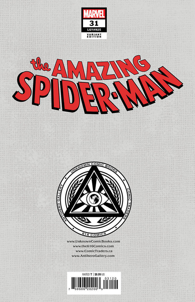 [Signed by Tyler Kirkham] AMAZING SPIDER-MAN #31 UNKNOWN COMICS TYLER KIRKHAM EXCLUSIVE VAR [IN STOCK] (ONLINE ORDER ONLY)