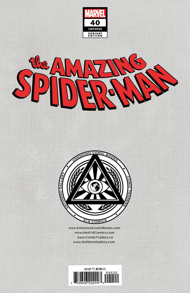 [Signed by Nathan Szerdy] AMAZING SPIDER-MAN #40 [GW] UNKNOWN COMICS NATHAN SZERDY EXCLUSIVE VAR [IN STOCK] (ONLINE ORDER ONLY)