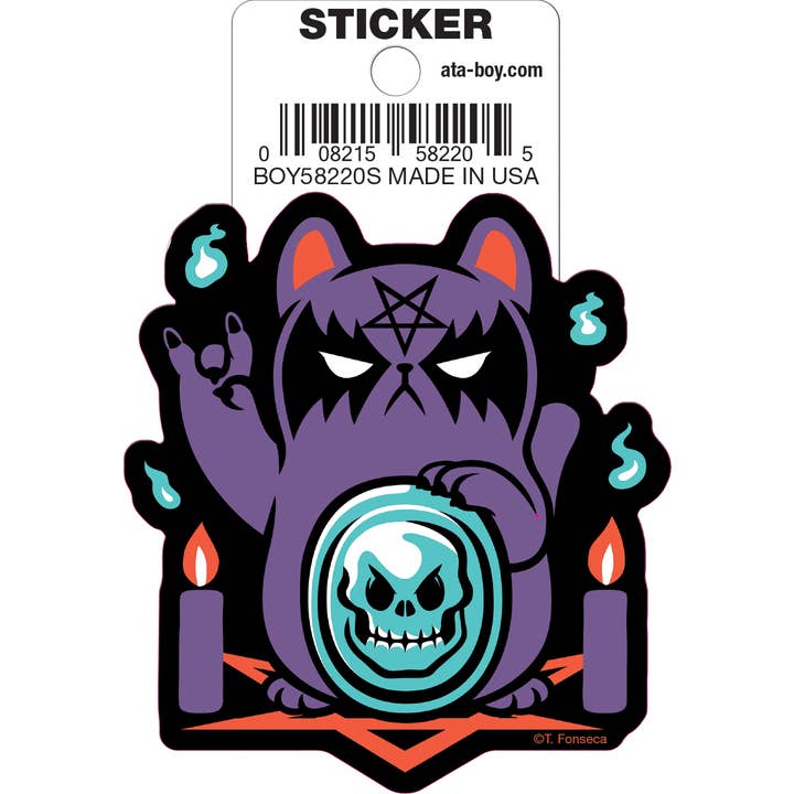 Tobe Fonseca: Bad Luck Satanic Cat Die Cut Vinyl Sticker - 3" (ONLINE ORDER ONLY)