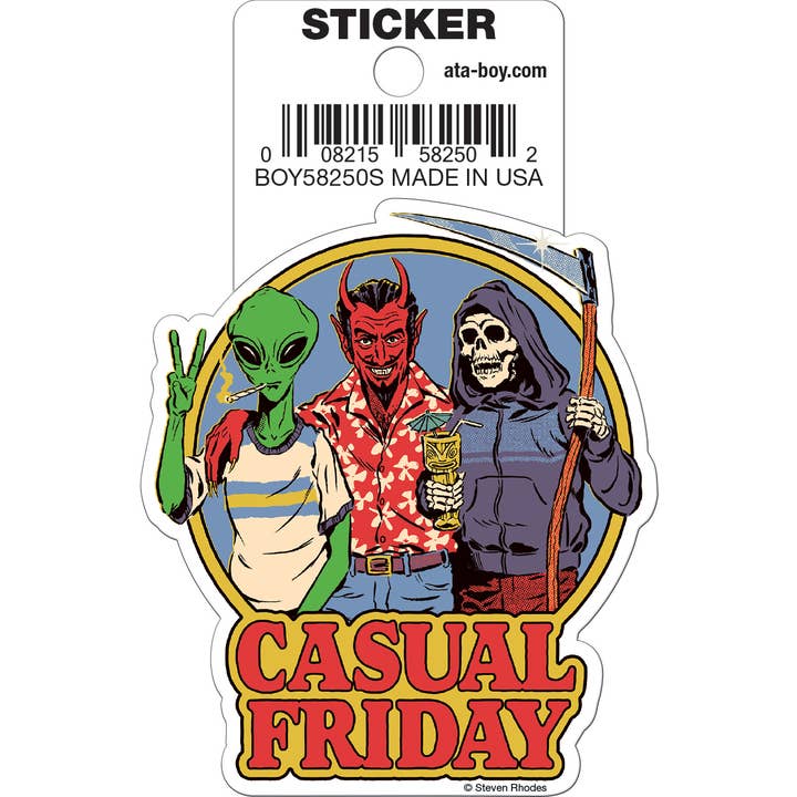 Steven Rhodes: Casual Friday Die Cut Vinyl Sticker - 3" (ONLINE ORDER ONLY)