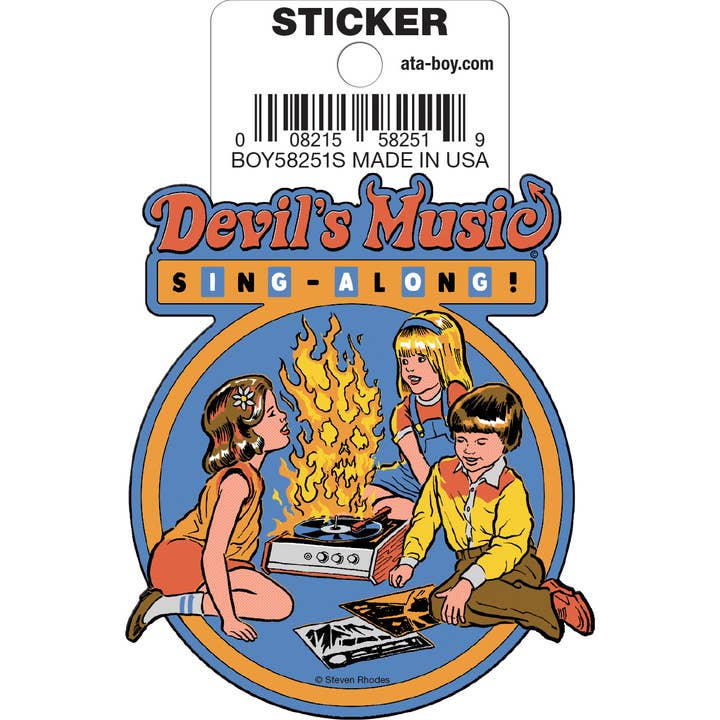 Steven Rhodes: Devil's Music Die Cut Vinyl Sticker - 3" (ONLINE ORDER ONLY)