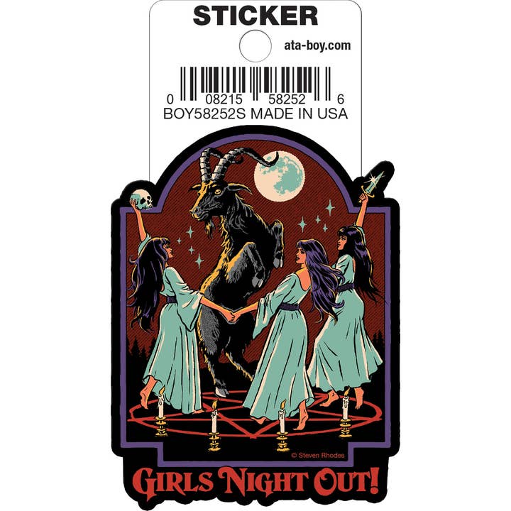 Steven Rhodes: Girl's Night Out Die Cut Vinyl Sticker - 3" (ONLINE ORDER ONLY)