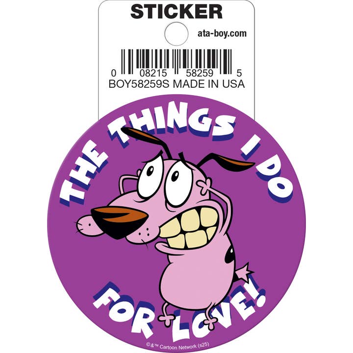 Courage the Cowardly Dog: The Things I Do For Love Die Cut Vinyl Sticker - 3" (ONLINE ORDER ONLY)