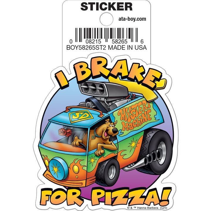 Scooby Doo: I Break For Pizza Die Cut Vinyl Sticker - 3" (ONLINE ORDER ONLY)