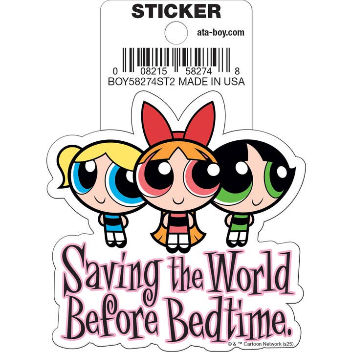 Powerpuff Girls: Saving the World Before Bedtime Die Cut Vinyl Sticker - 3" (ONLINE ORDER ONLY)