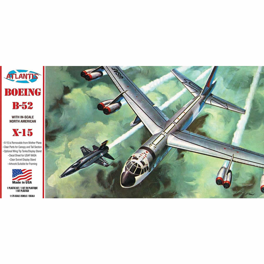 ATM273 B-52 with X-15 Space Plane 1/175 Scale Plastic Model Kit Atlantis (ONLINE ORDER ONLY)