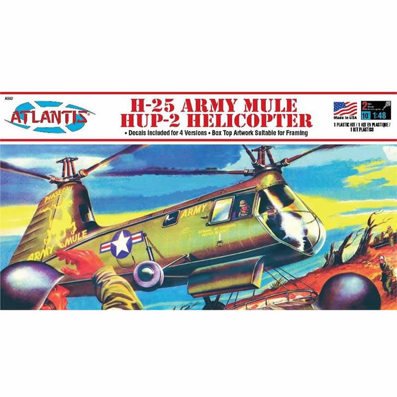 ATM502 H-25 Army Mule Helicopter 1/48 Scale Plastic Model Kit Atlantis Models (ONLINE ORDER ONLY)