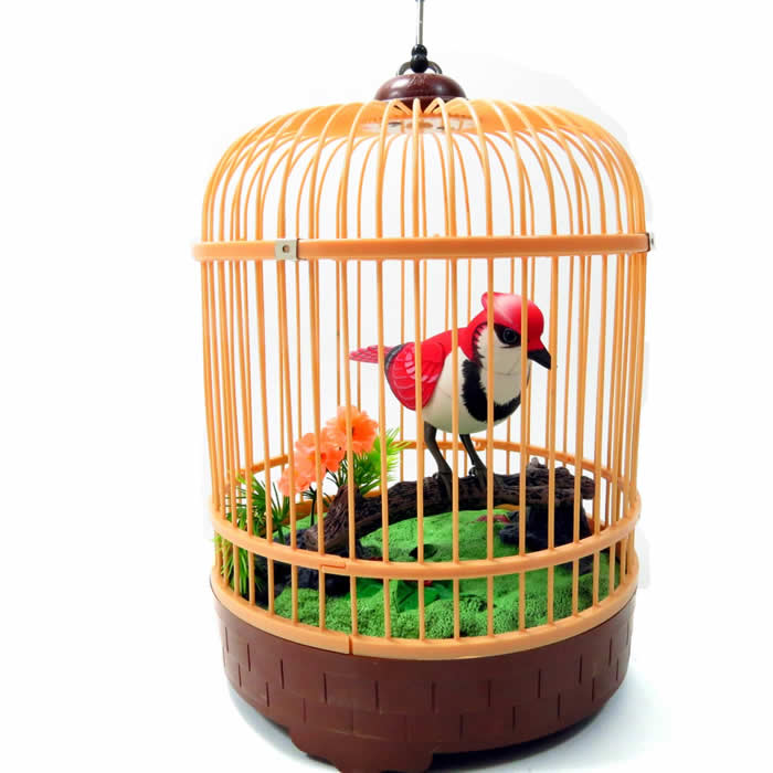 AZIBC507E Animated Chirping Bird in Bird Cage (ONLINE ORDER ONLY)