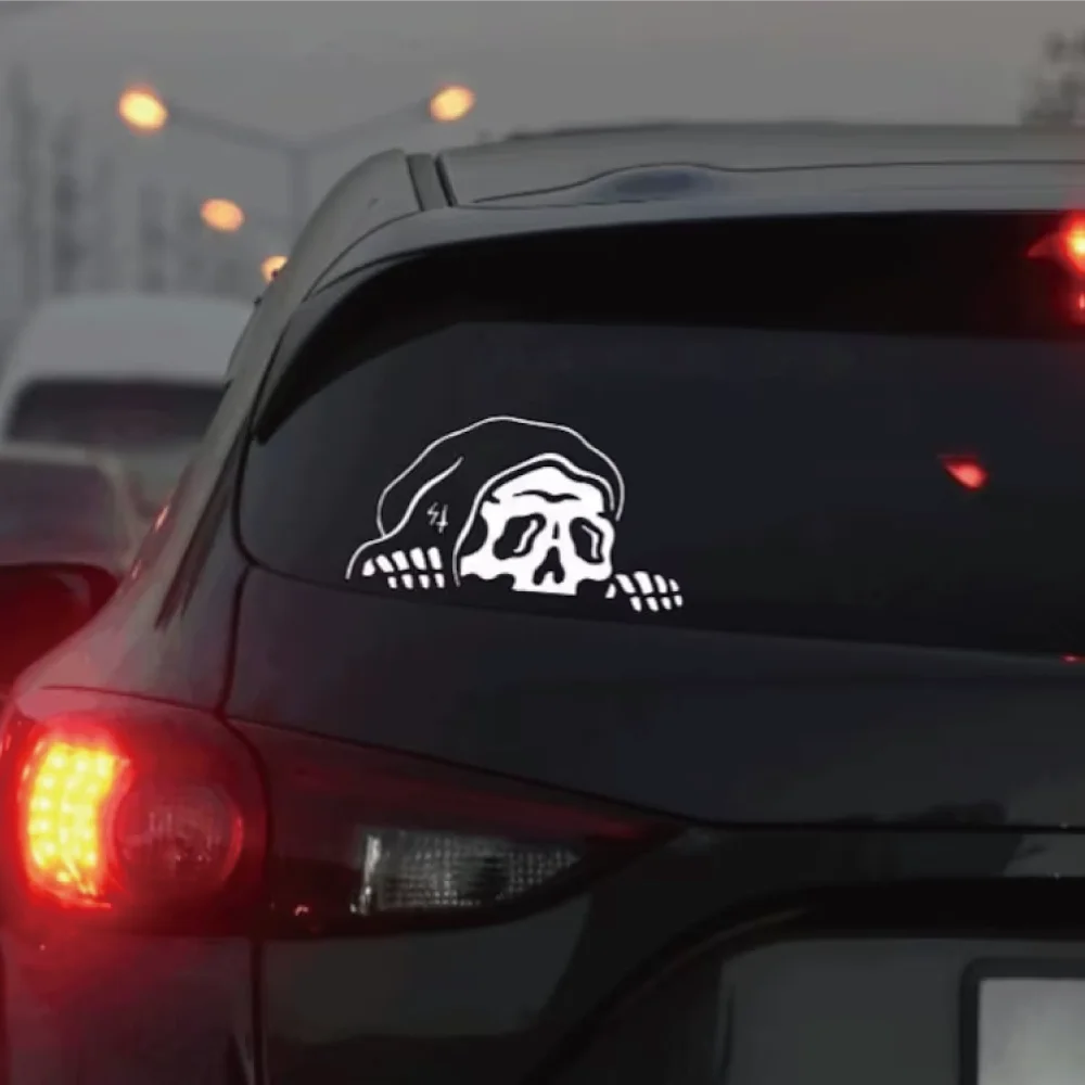 Peep Skeleton Car Sticker Decorated Windshield Windows Halloween  Lurking Reaper Ghost Stickers Die Cutting Vinyl Decals (ONLINE ORDER ONLY)