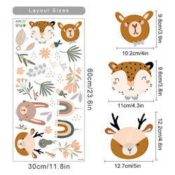 Watercolor Cute Animal Rainbow Nursery Wall Decals Stickers Boys Room Decor (Online Order Only)