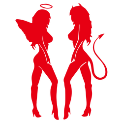 A Pair Of Car Stickers Angel Devil Sexy Hot Girl Bumper Window Notebook Decorated With Personalized Vinyl Decals (ONLINE ORDER ONLY)
