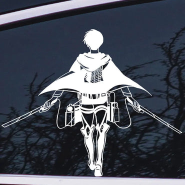 Anime Car Sticker Window Decoration  Laptop Stickers Attack On Titan Levi Style Personality Creative Die Cutting PVC Vinyl Decal (ONLINE ORDER ONLY)